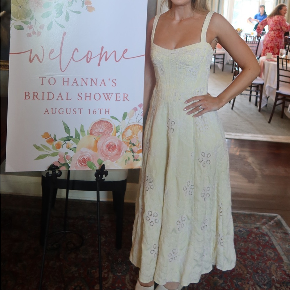 Bardot Yellow Floral Lace Dress